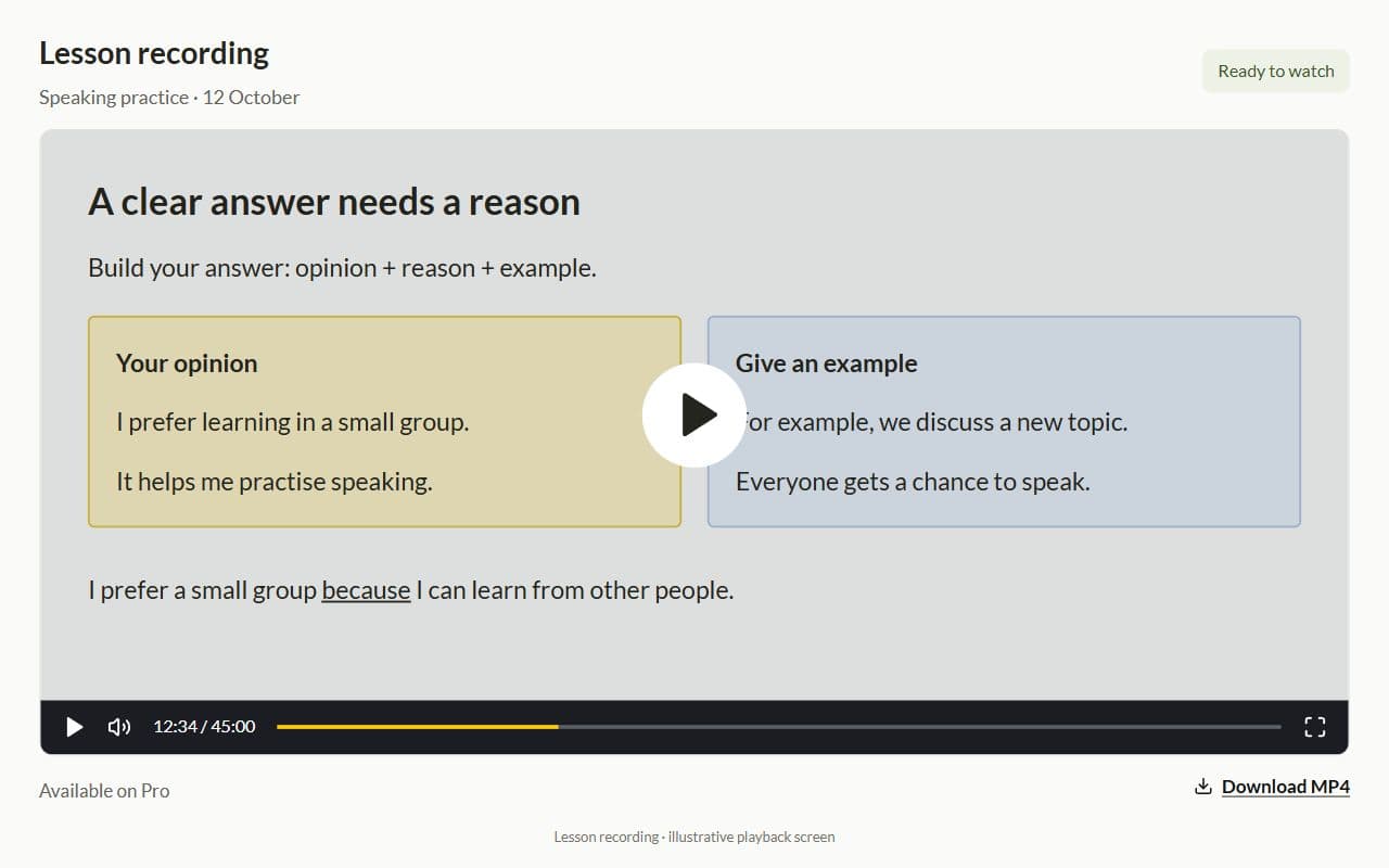 Lesson recording